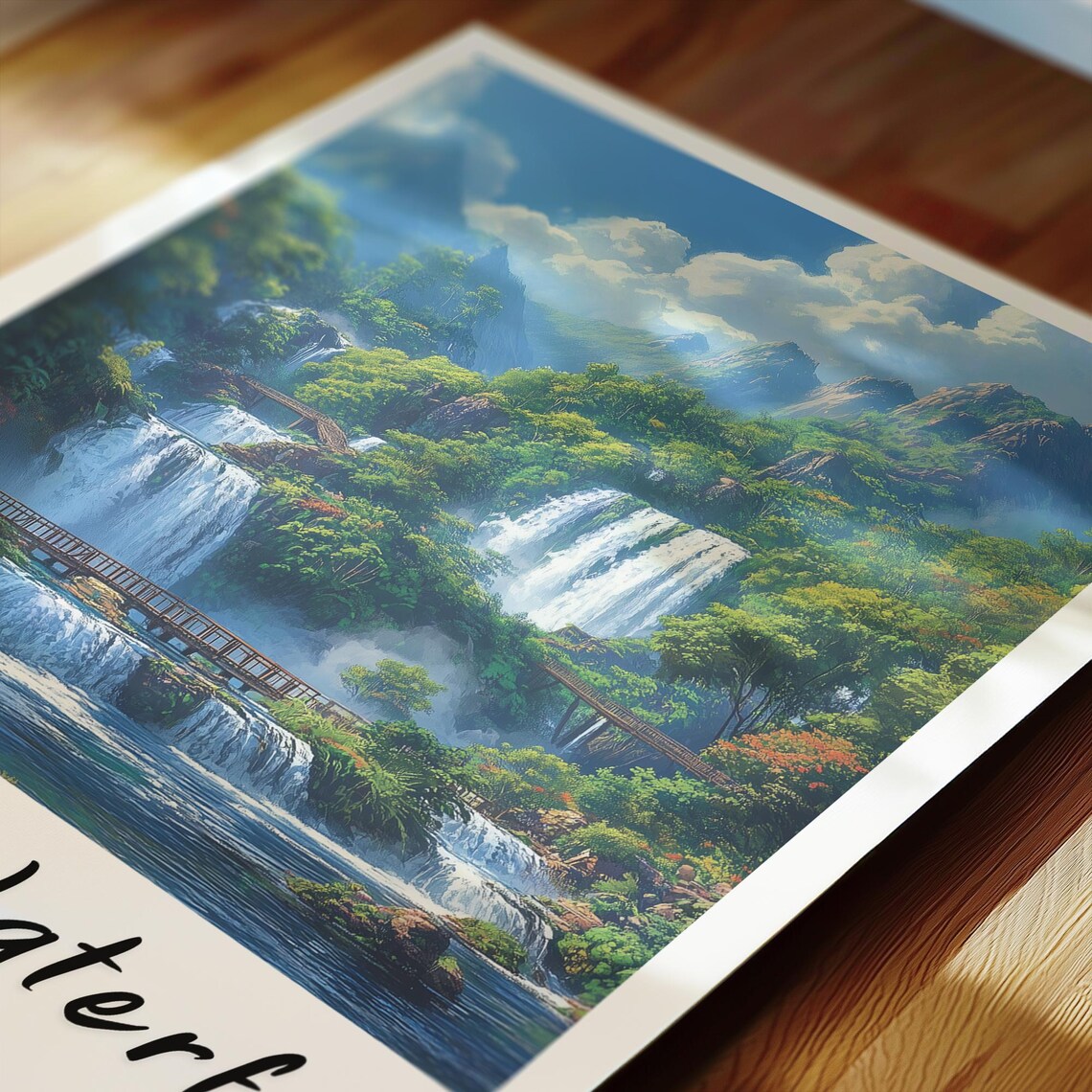 Datanla Waterfall Vietnam Travel Poster, Minimalist - Image 2