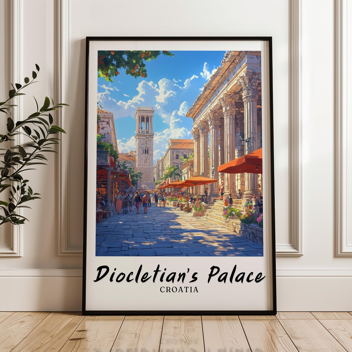 Diocletian's Palace Croatia Roman Split Street Travel Poster