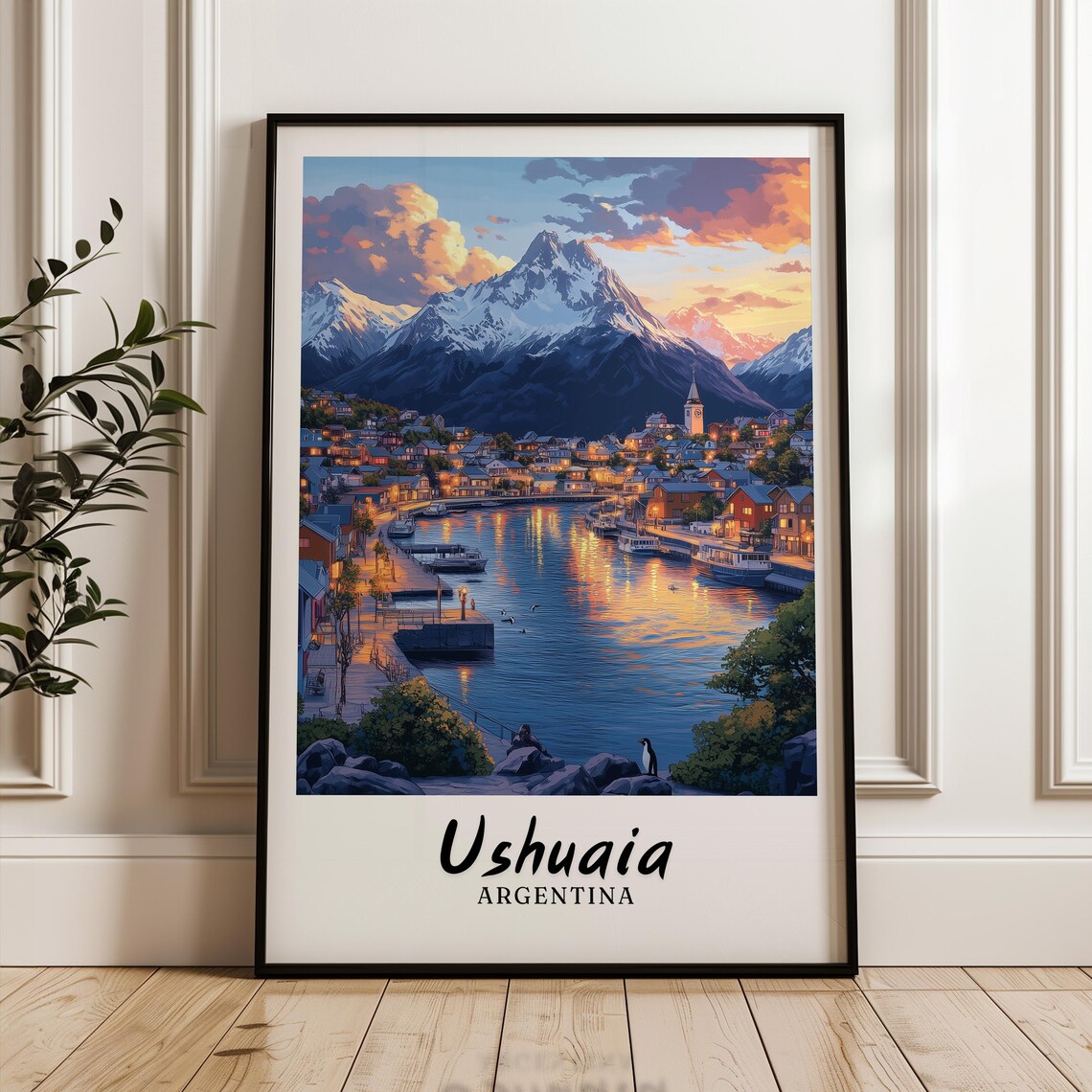 Ushuaia Travel Poster, Argentina Wedding Gift