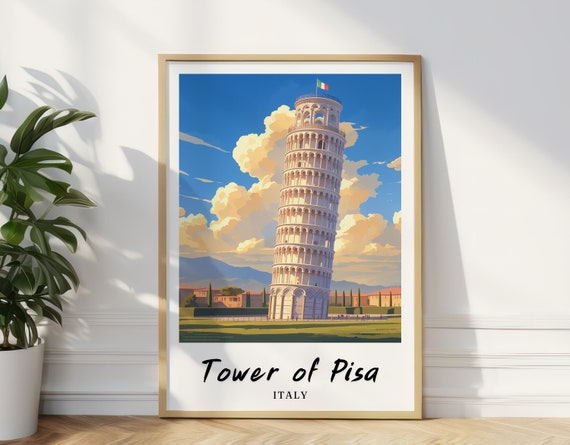 Tower Of Pisa Italy Wall Art Travel Poster Print Art Prints Instant Wall Art Print Birthday Gifts Gift
