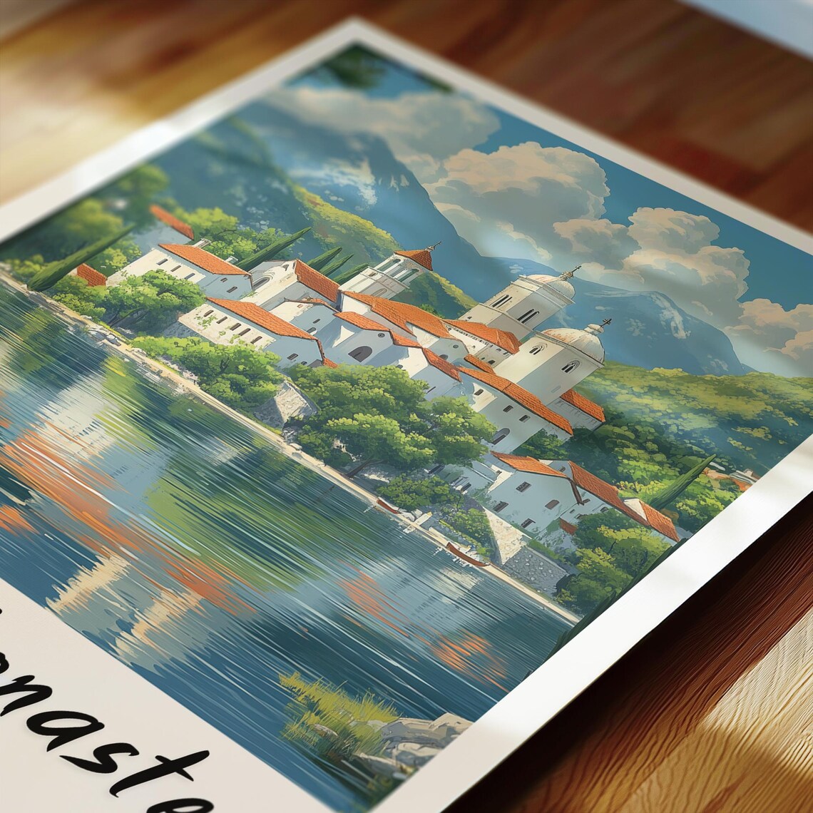 Visovac Monastery Travel Poster, Croatia Wedding Gift - Image 2