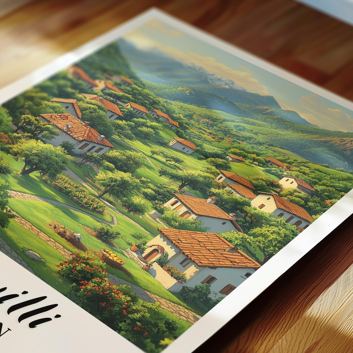 Ismayilli Azerbaijan Green Mountain Village Countryside Poster - Image 2