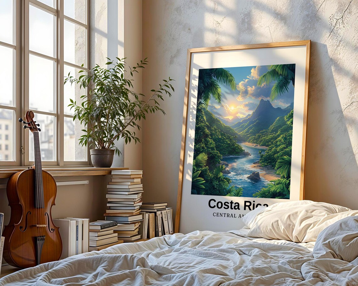 Costa Rica Travel Poster, San Jos Arenal Volcano - Image 3