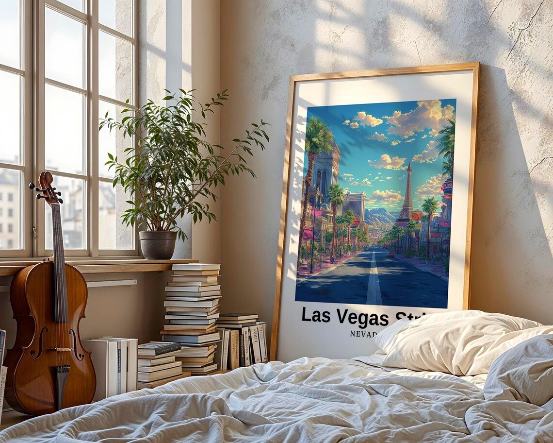 Las Vegas Strip Travel Poster, Nevada Wedding Gift - Image 3