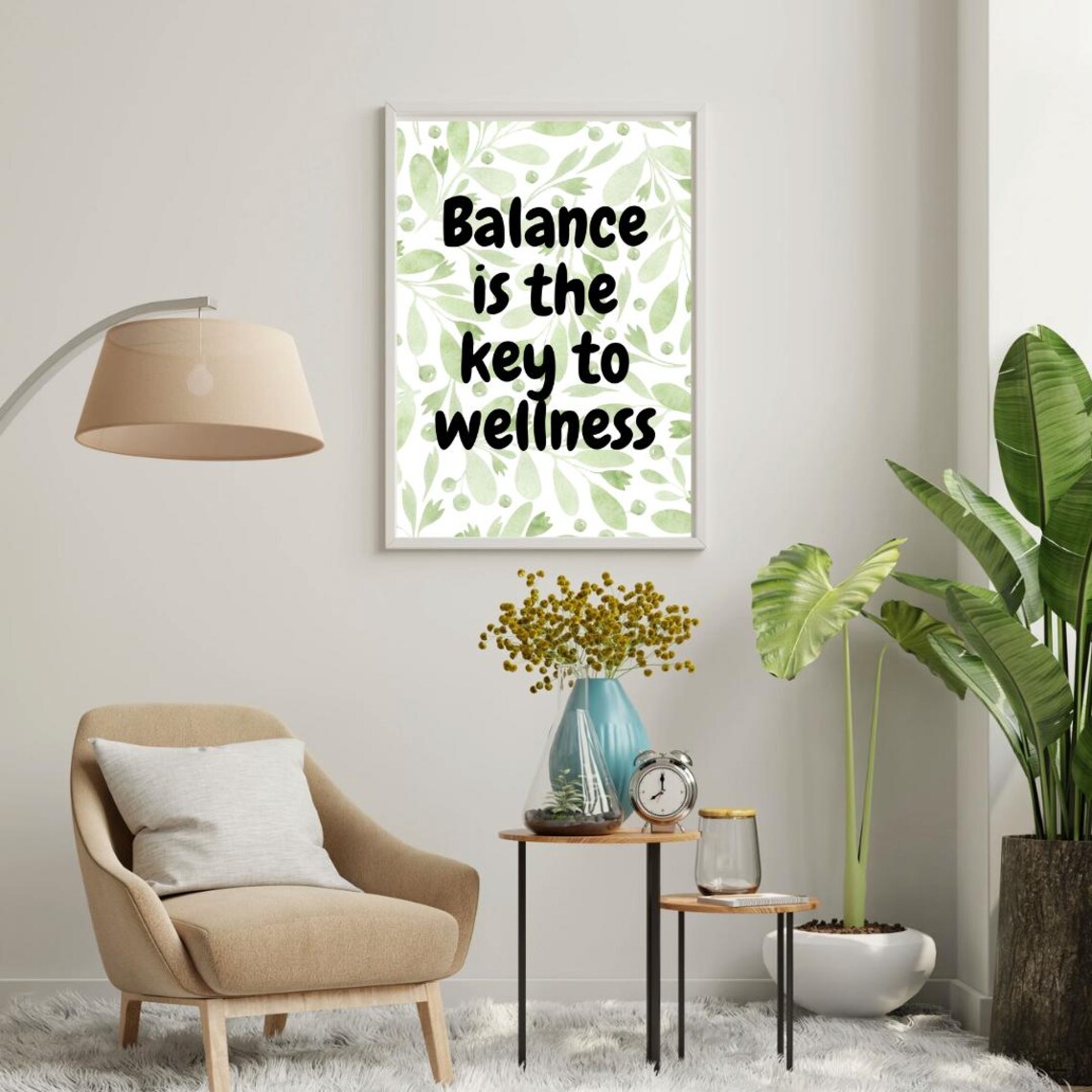 Balance Key To Wellness - Minimalist Art Print - Image 4