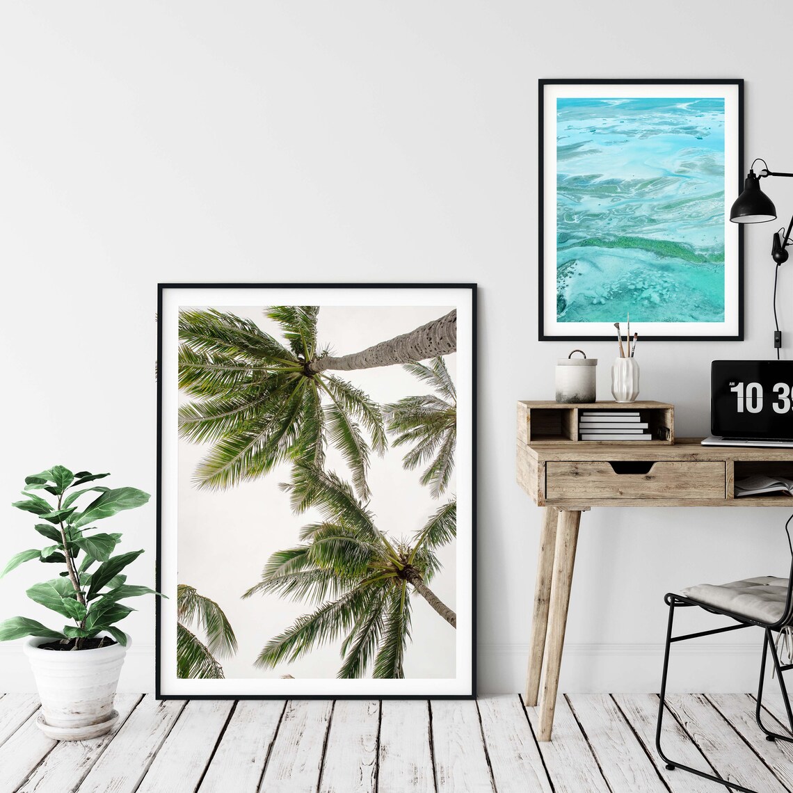Vertical Palm Tree Beach Coastal Tropical Wall Decor Large Palm Tree Poster Beach Photography Botanical Print - Image 2