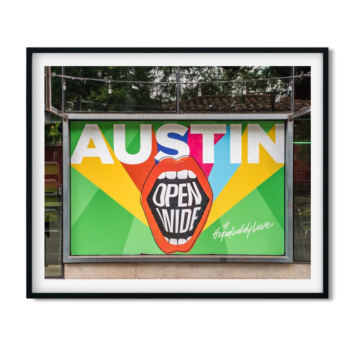 Austin Texas Open Wide Colorful Street Mural Lips Photo Poster - Image 3
