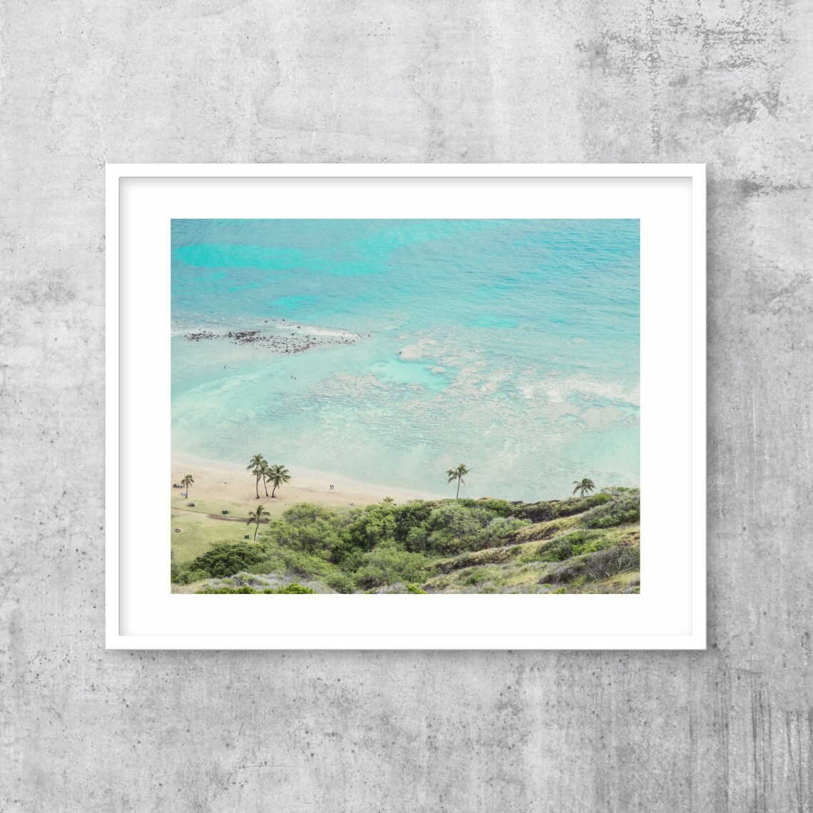Aerial Photo of Palm Trees on a Tropical Beach by Blue Sea Poster - Image 2