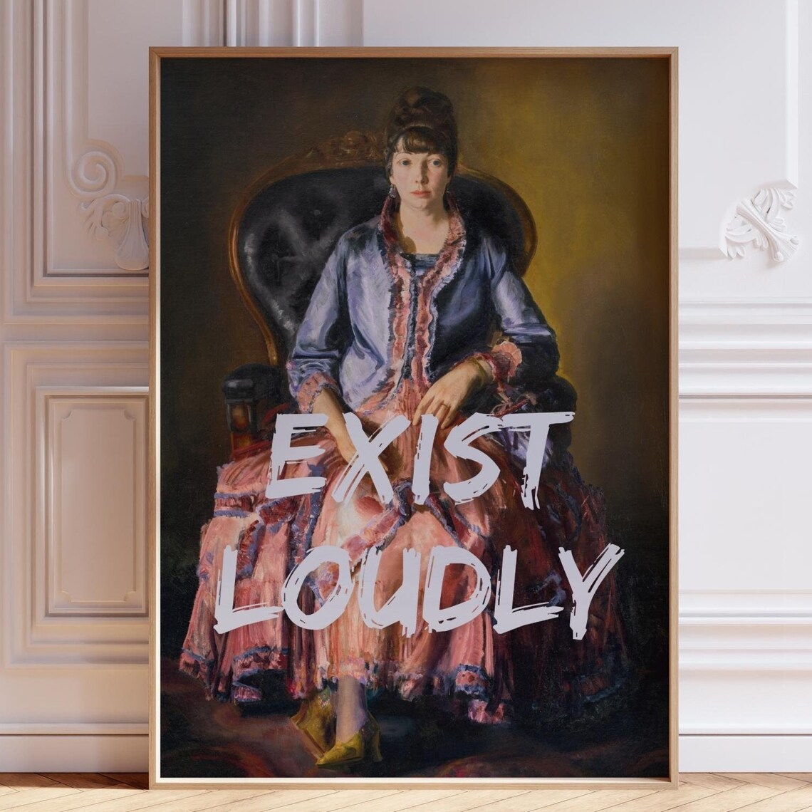 Exist Loudly Feminist Quote Art Print, Maximalist Decor