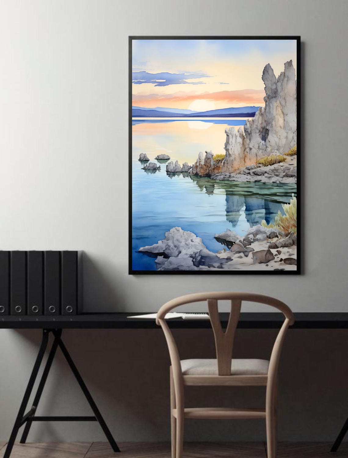 Mono Lake Painting Watercolor Art Print Mono County Wall Art California Landscape Print Mountain Lake Art Mt Dana Nature Poster - Image 4
