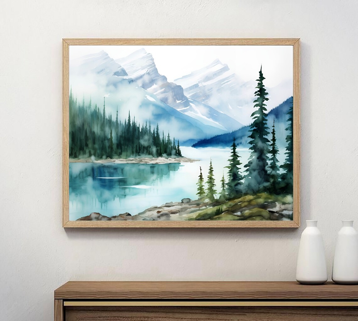 Joffre Lake Watercolor Poster, British Columbia Travel - Image 4