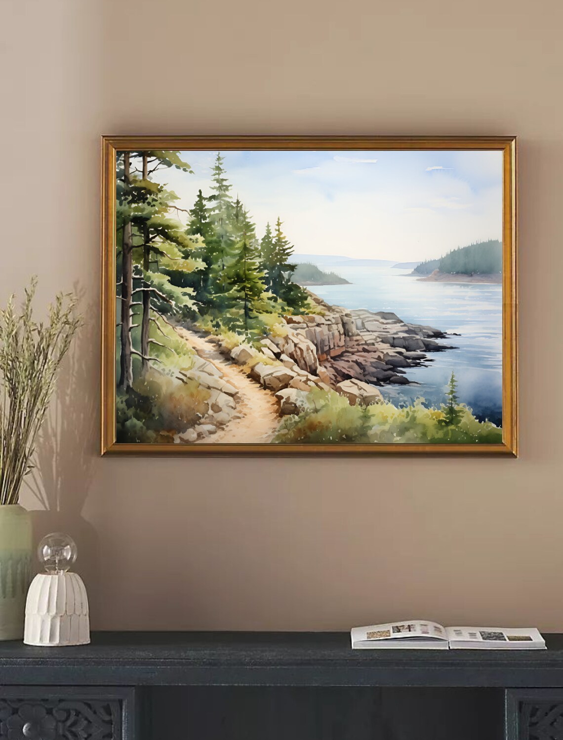 Mount Desert Island Watercolor Art Print, Acadia Maine - Image 3