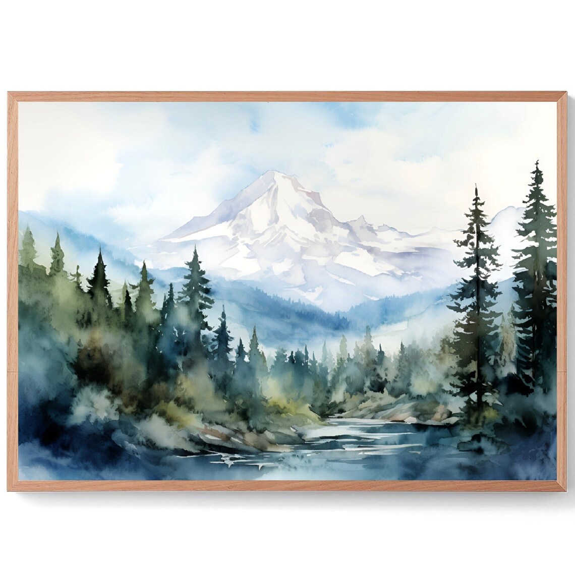 Grandfather Mountain Watercolor Art Print, North Carolina
