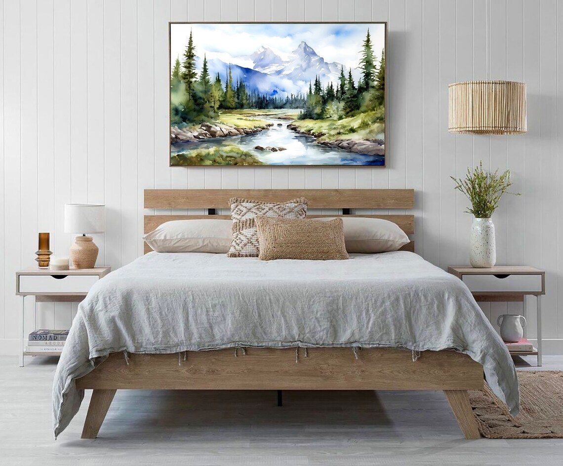 Rocky Mountain Watercolor Painting Travel Poster - Image 4