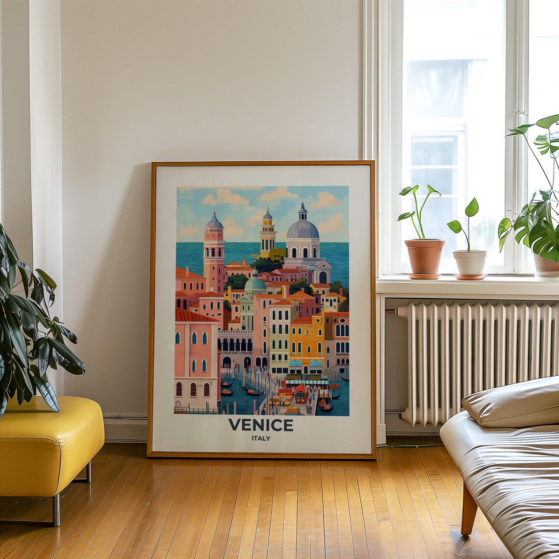 Venice Grand Canal with Colorful Waterfront Houses Travel Poster - Image 3