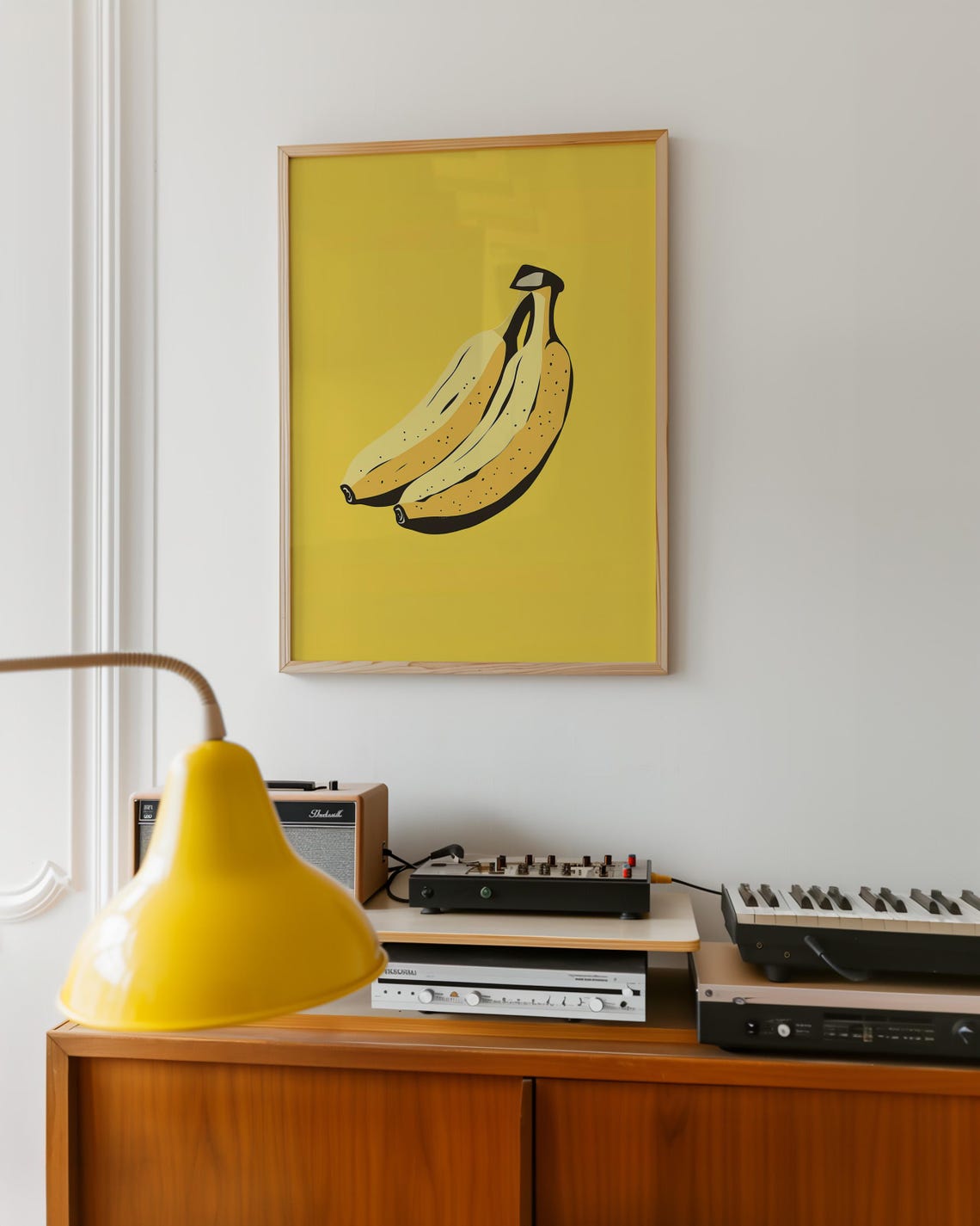 Pop Art Banana Illustration On A Bold Yellow Kitchen Wall Poster - Image 6