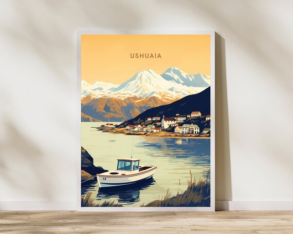 Ushuaia Argentina Travel Print Poster Wall Art Vintage Deco