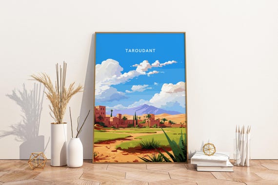 Taroudant Morocco Travel Print Poster Wall Art Vintage Deco