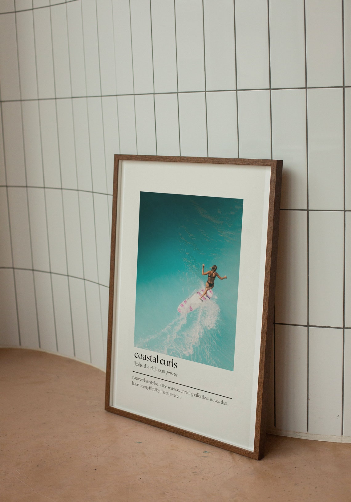 Coastal Curls Surfer Dictionary Definition Beach House Decor Wall Art - Image 2