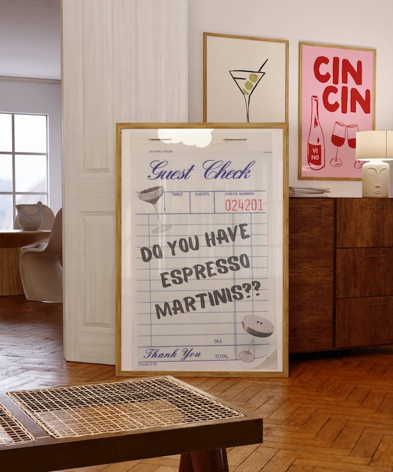 Espresso Martini Guest Check Minimal Art Print
