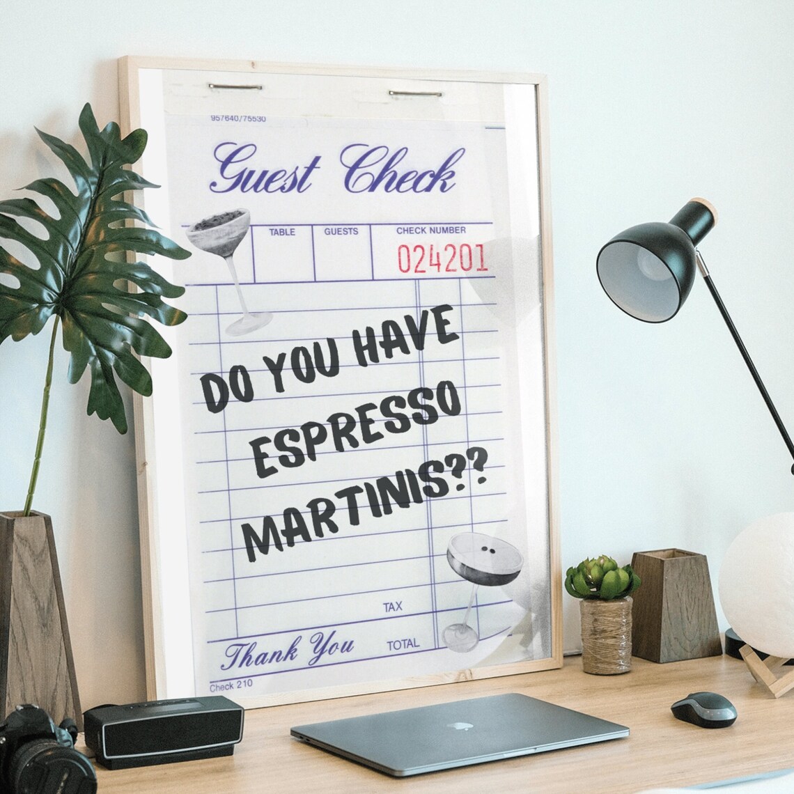 Espresso Martini Guest Check Minimal Art Print - Image 4