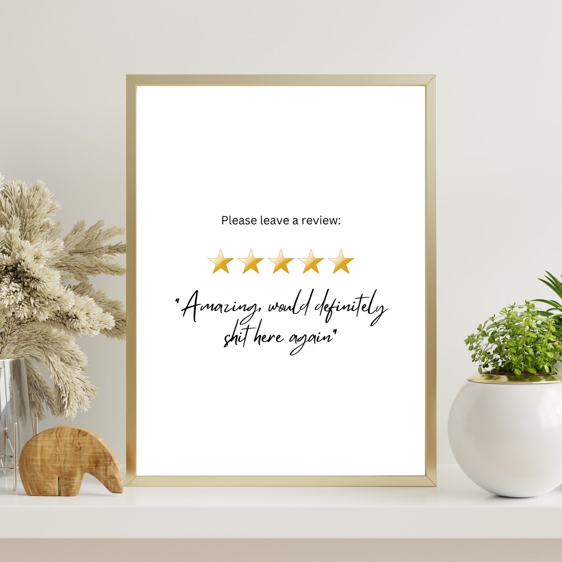 Funny Bathroom Five Star Review Quote Sign for Toilet Poster - Image 2