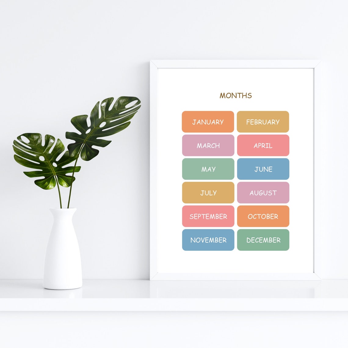 Months of the Year Learning Educational Kids Classroom Poster - Image 3