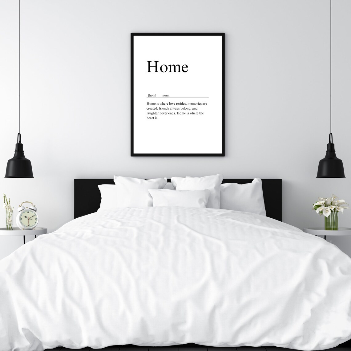Home Definition Noun Housewarming Minimalist Quote Art Poster - Image 2