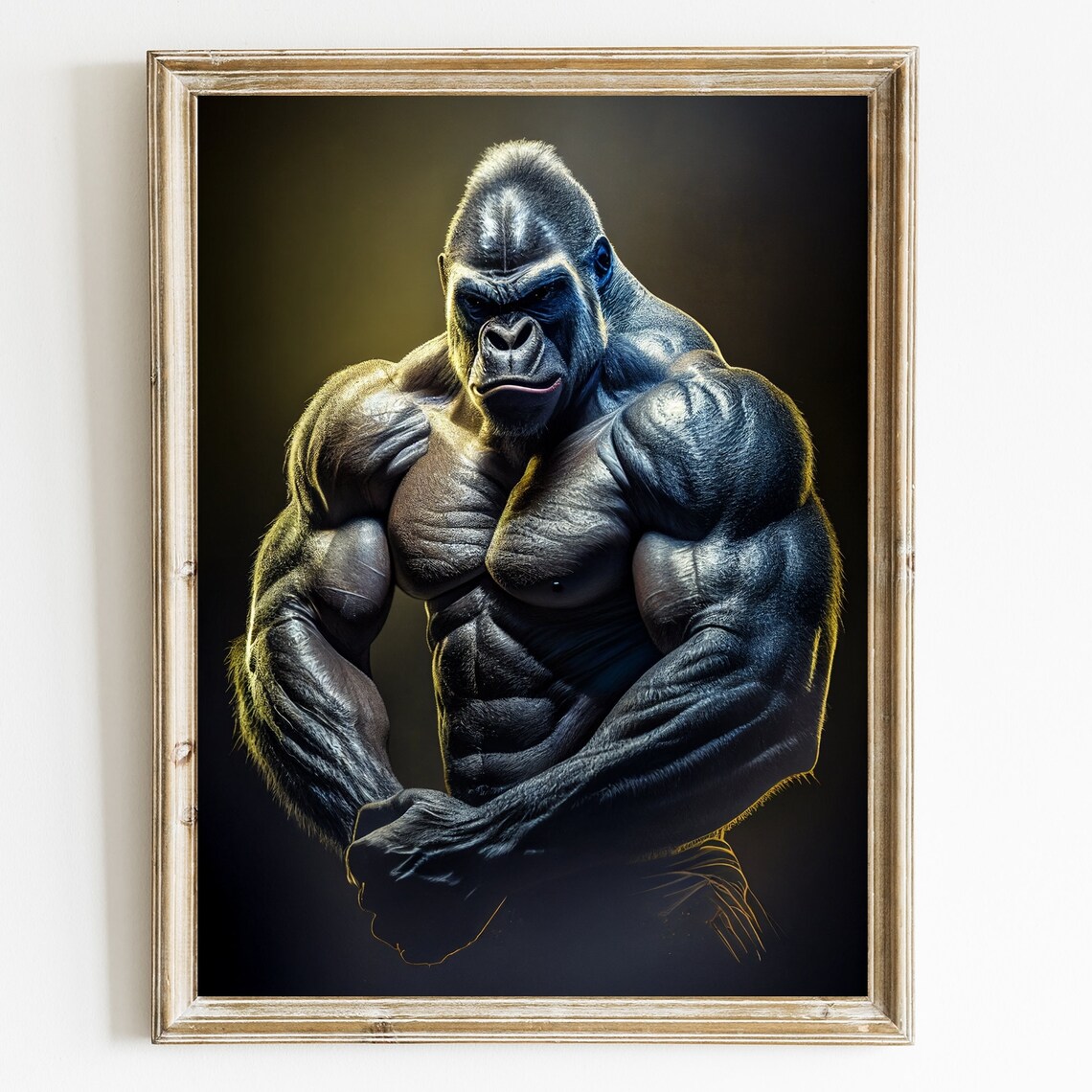 Gorilla Body Builder Gym Motivation Art Print