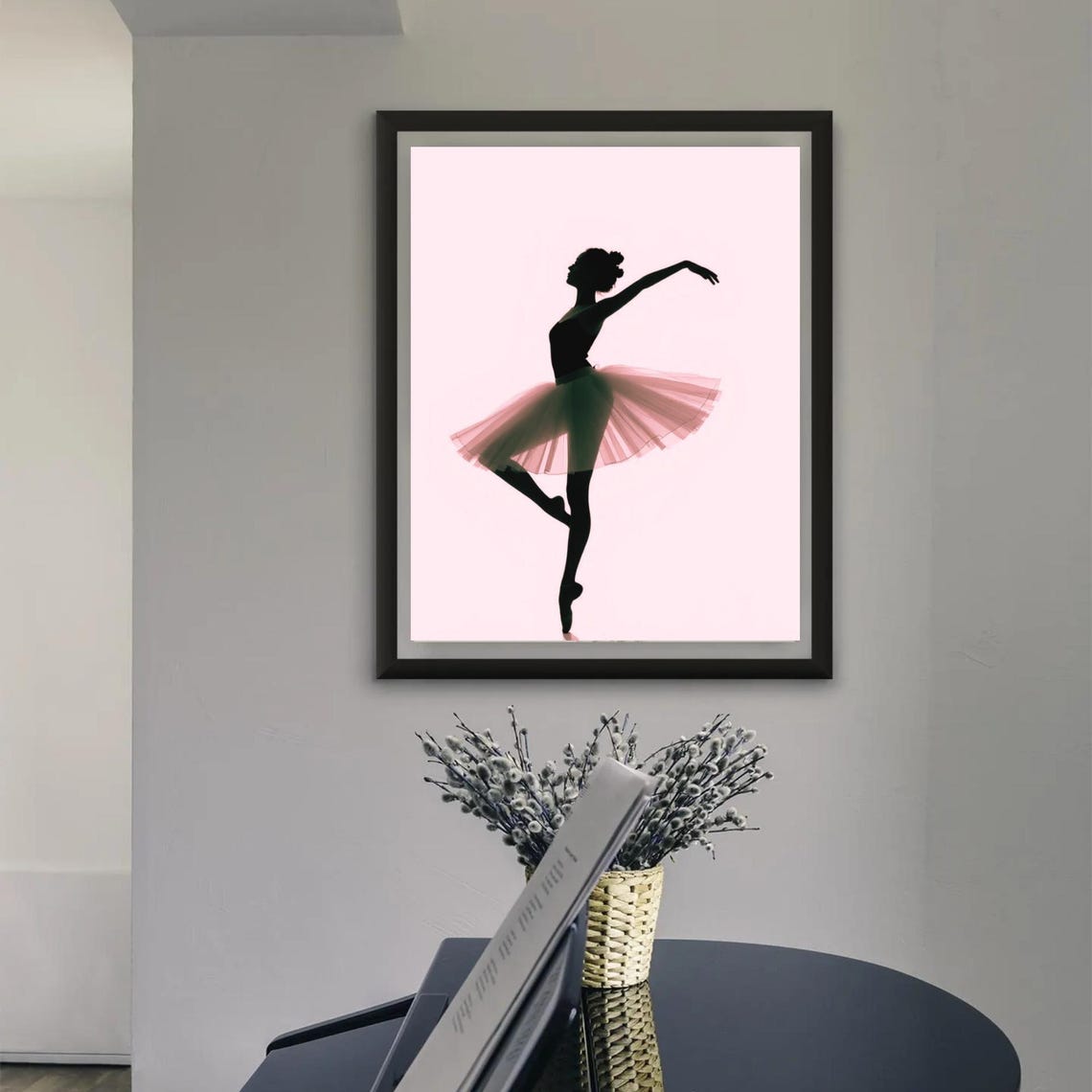 Ballerina Pink Tutu En Pointe Silhouette Graceful Dance Nursery Poster - Image 3