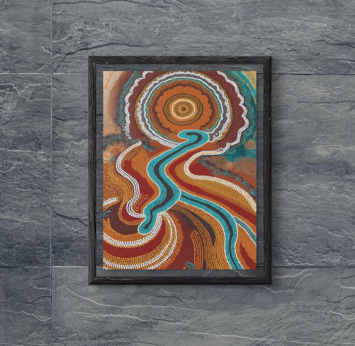 Aboriginal Dot Art Print, Australian Decor