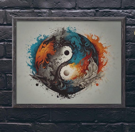 Ying And Yang Wall Art Bathroom Wall Decor Zen Garden Calming Wall Decor Yoga Wall Art Housewarming Gift