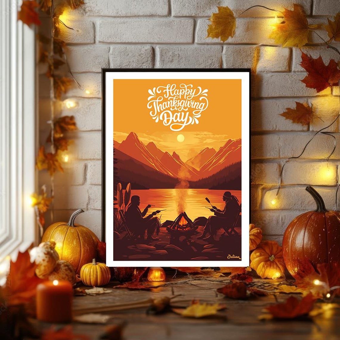 Happy Thanksgiving Indian Poster Matte Vertical Posters Thanksgiving Art Print Decor Wall Art Home Decor Gift For Thanksgiving - Image 2