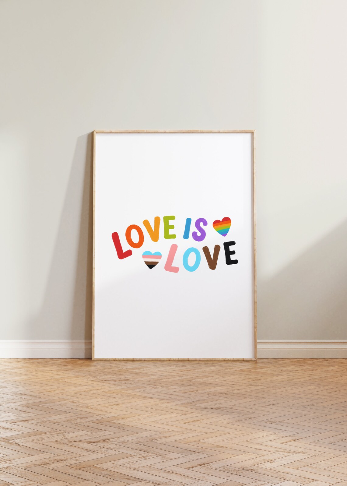 Love Is Print, Pride LGBTQ Rainbow Poster
