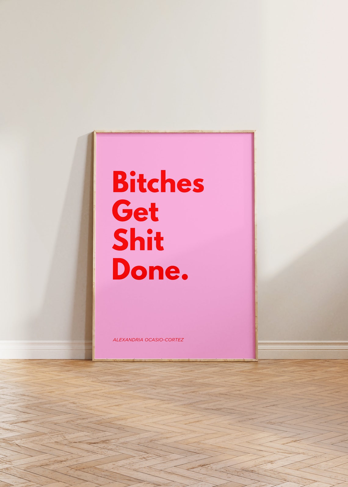 Feminist Empowerment Quote Art Print, Pink Decor
