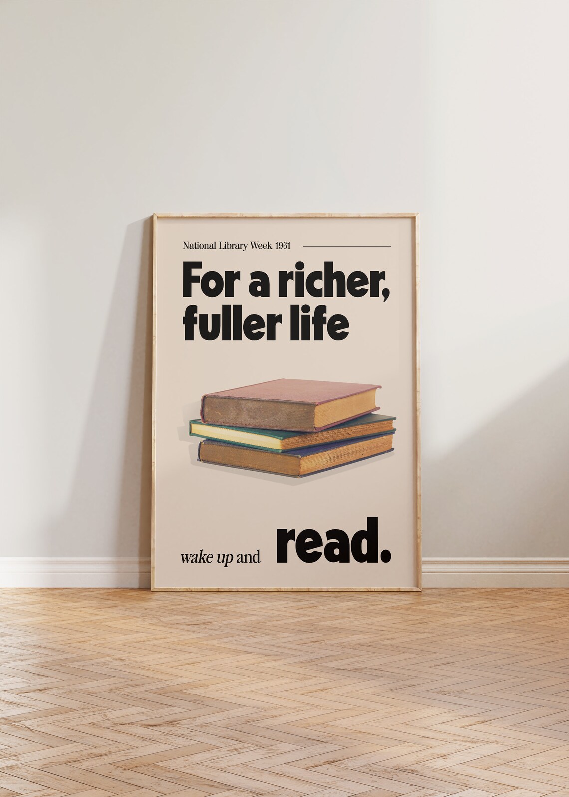 National Library Week Vintage Retro Poster Print