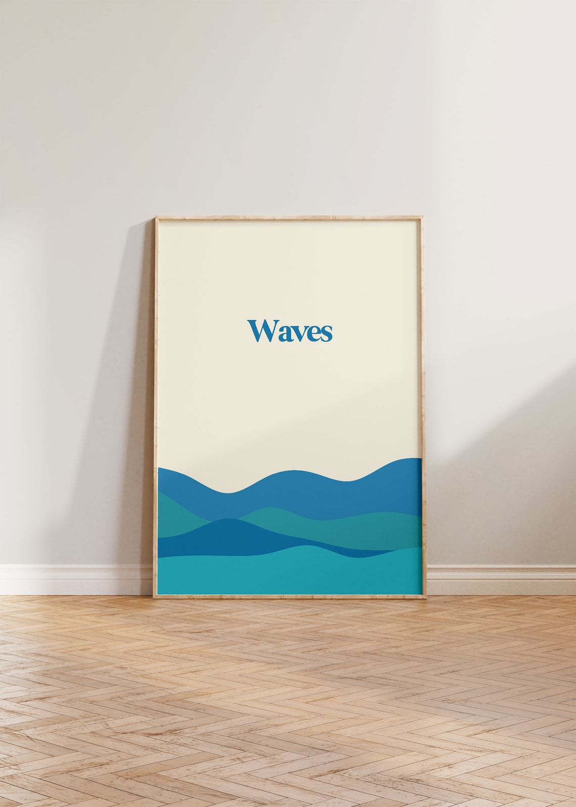 Waves Retro Typographic Ocean Travel Poster