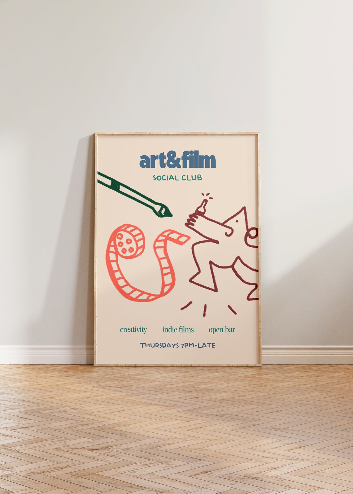 Movie Sketch Illustration Art Print, Hand Drawn Poster