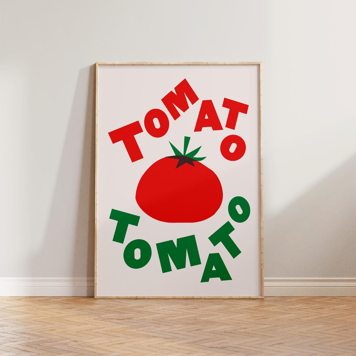 Kitchen Wall Art Tomato Print Prints Colourful Green Red Decor Dining Room Food