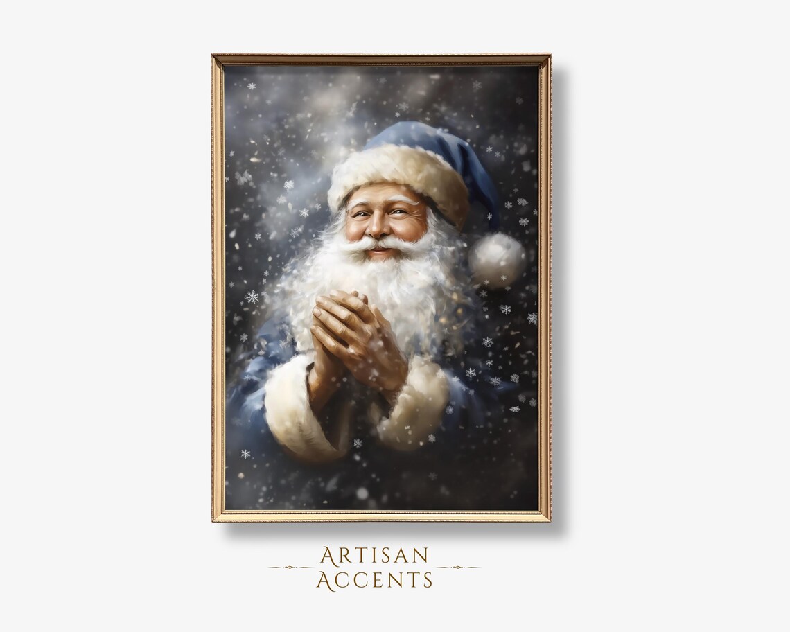 Santa Claus Watercolor Modern Christmas Art Print - Image 5