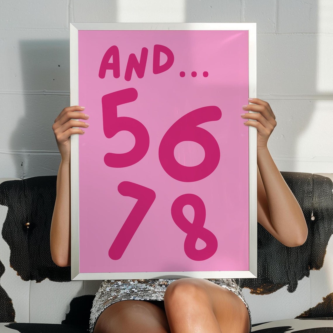 Pink Dance Count Poster And 5 6 7 8 Bold Typography Dancer Room Decor