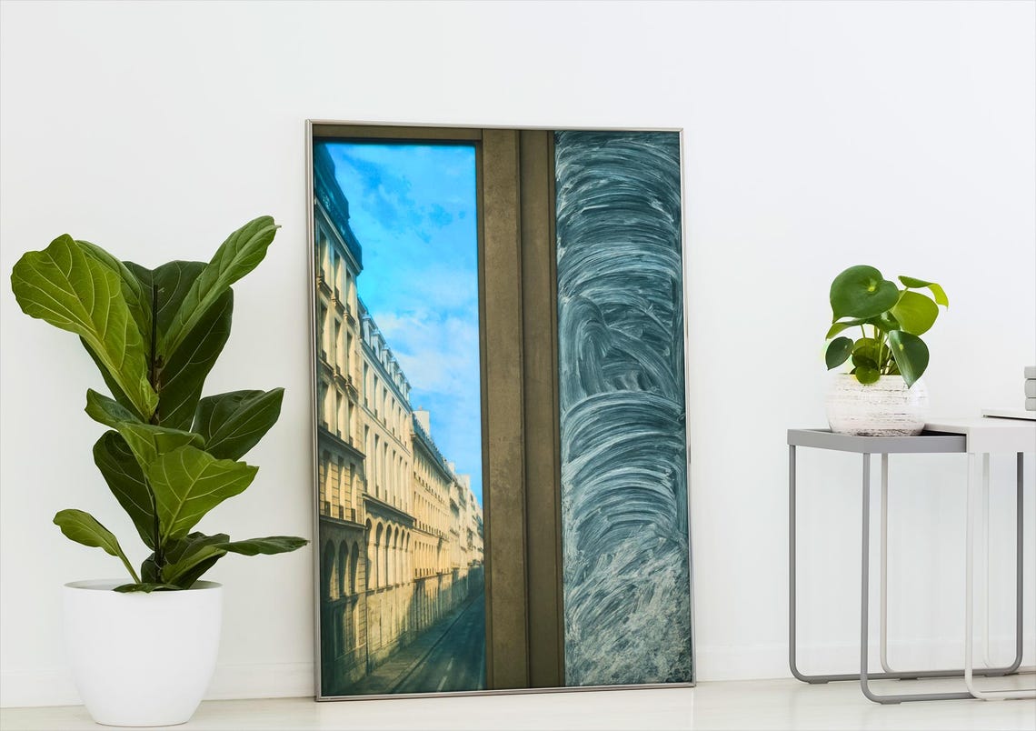 Abstract Cityscape Wall Art Print Modern Architectural Decor