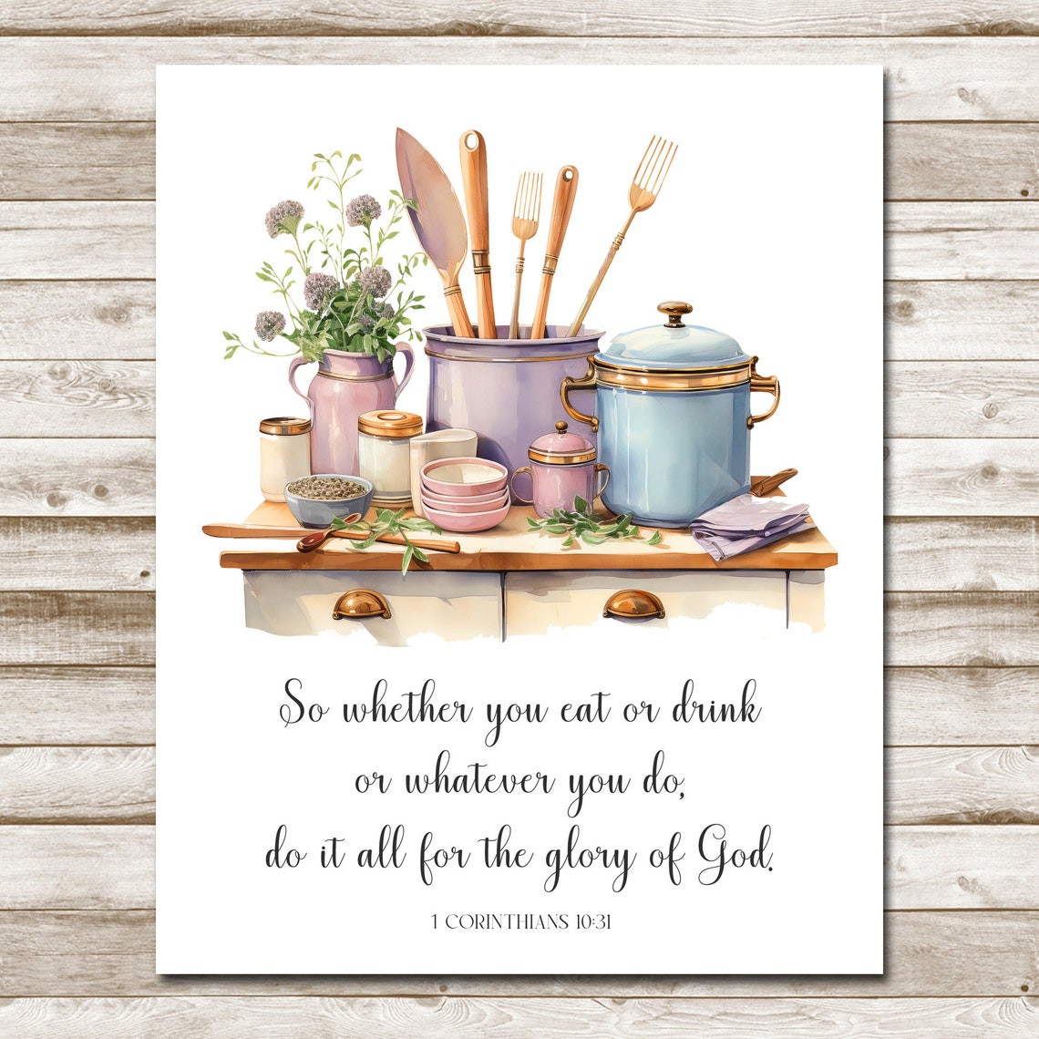 Do It All for the Glory of God Kitchen Scripture Wall Poster - Image 4