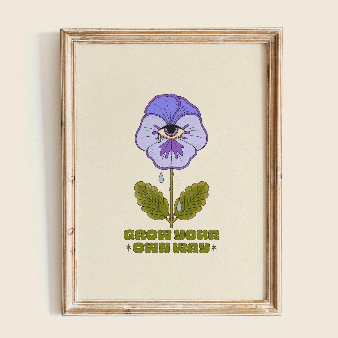 Grow Your Own Way Art Print Whimsical Home Decor Floral Illustration