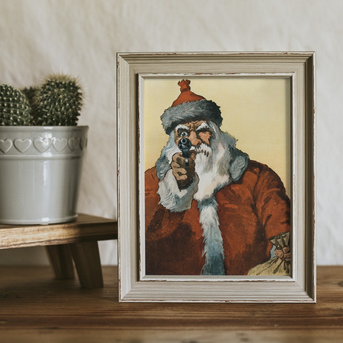 Vintage Santa Claus Antique Christmas Painting Holiday Portrait Poster - Image 2