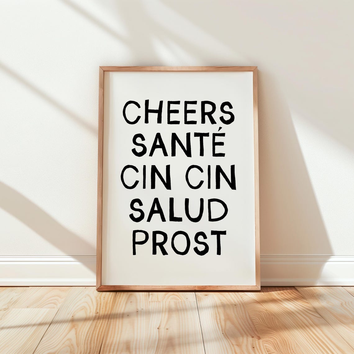 Cheers Sante Cin Cin Salud Prost Multilingual Toast Quote Poster