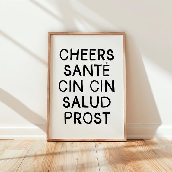 Cheers Kitchen Wall Print Art Girl Decor Preppy Food Trendy Girly Prints
