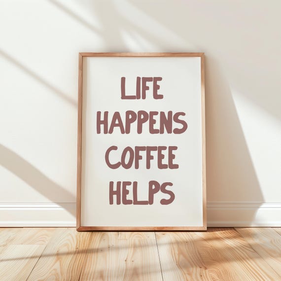 Coffee Kitchen Wall Print Art Girl Decor Preppy Food Trendy Girly Prints