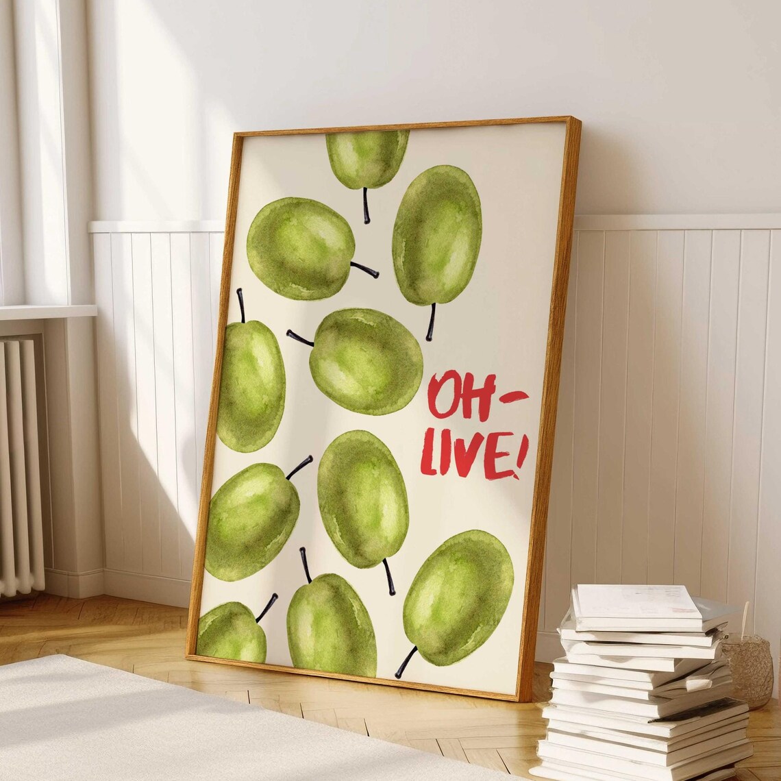 Olive Art Print, Joyful Green Kitchen Decor