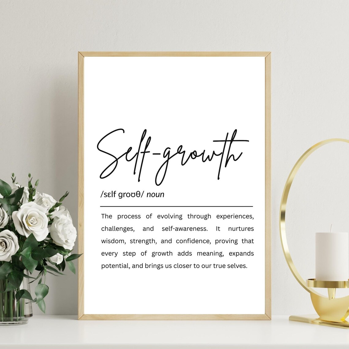 Selfgrowth Definition Art Print Motivational Typography